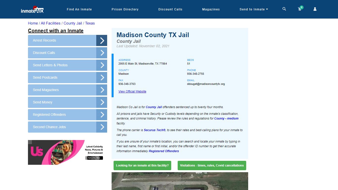 Madison County TX Jail - Inmate Locator - Madisonville, TX