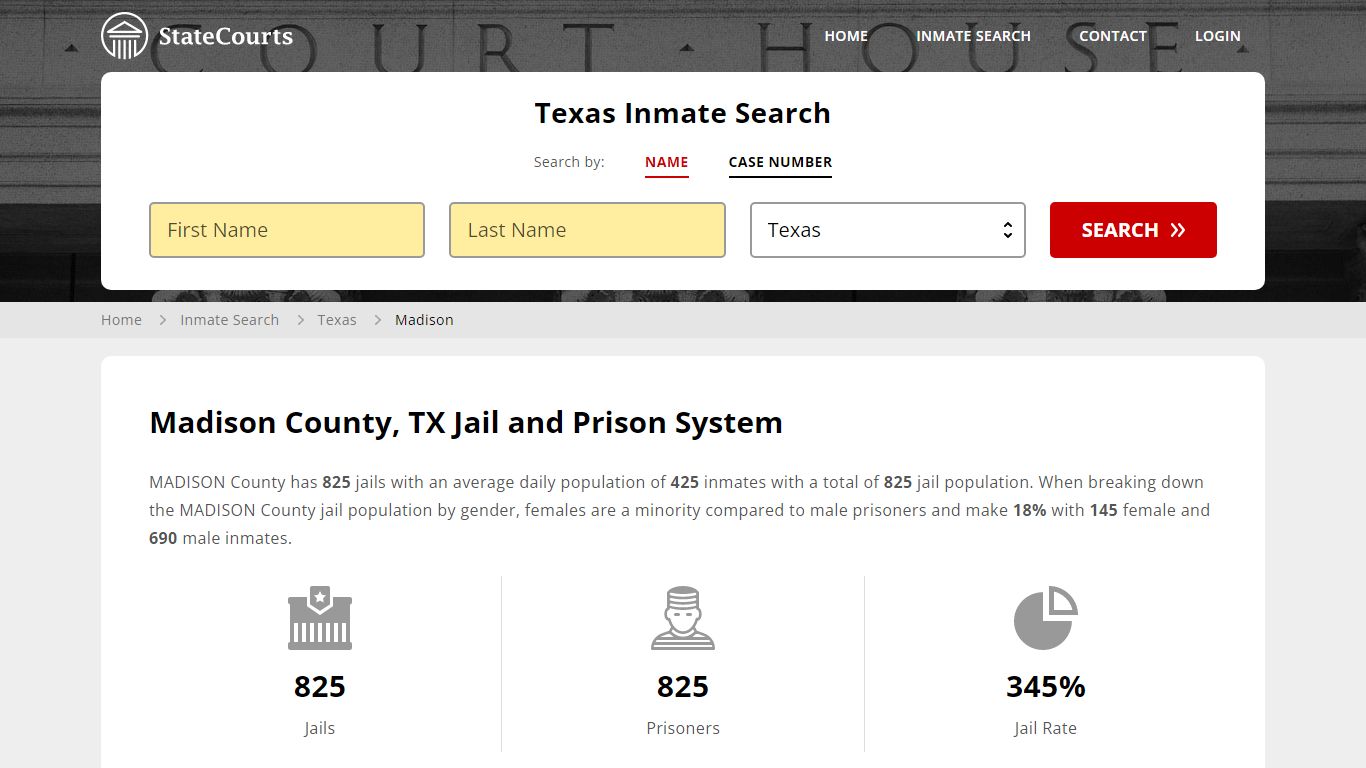 Madison County, TX Inmate Search - StateCourts